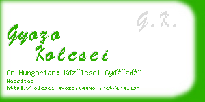 gyozo kolcsei business card